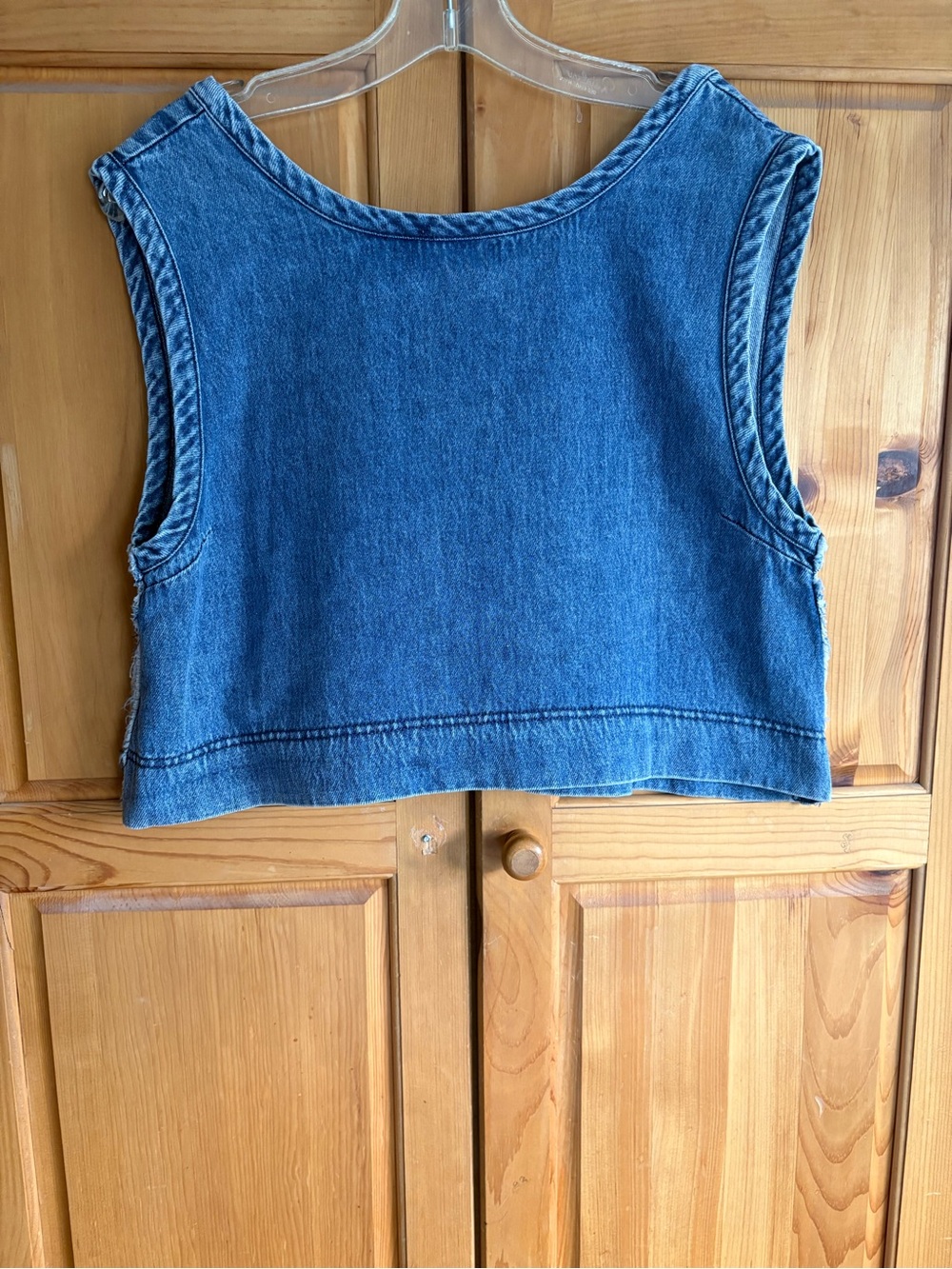mittoshop Blue Denim Crop Tank